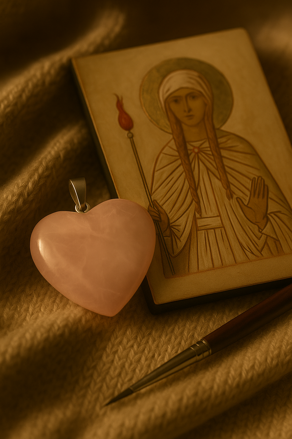 Coeur en quartz rose