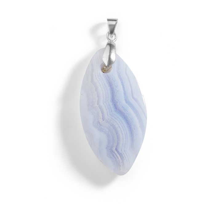 Pendentif Calcédoine bleue