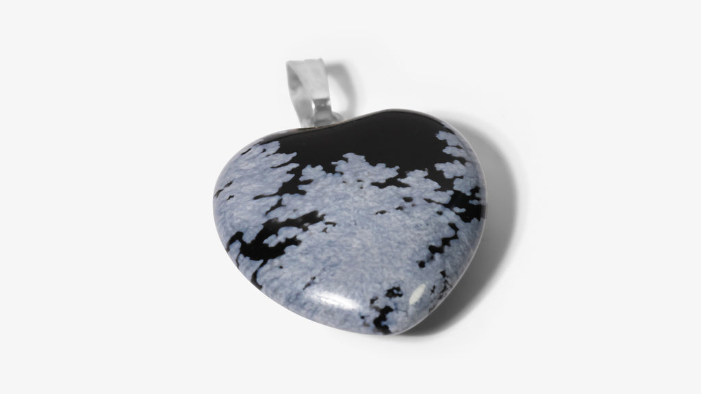 coeur en obsidienne flocon de neige