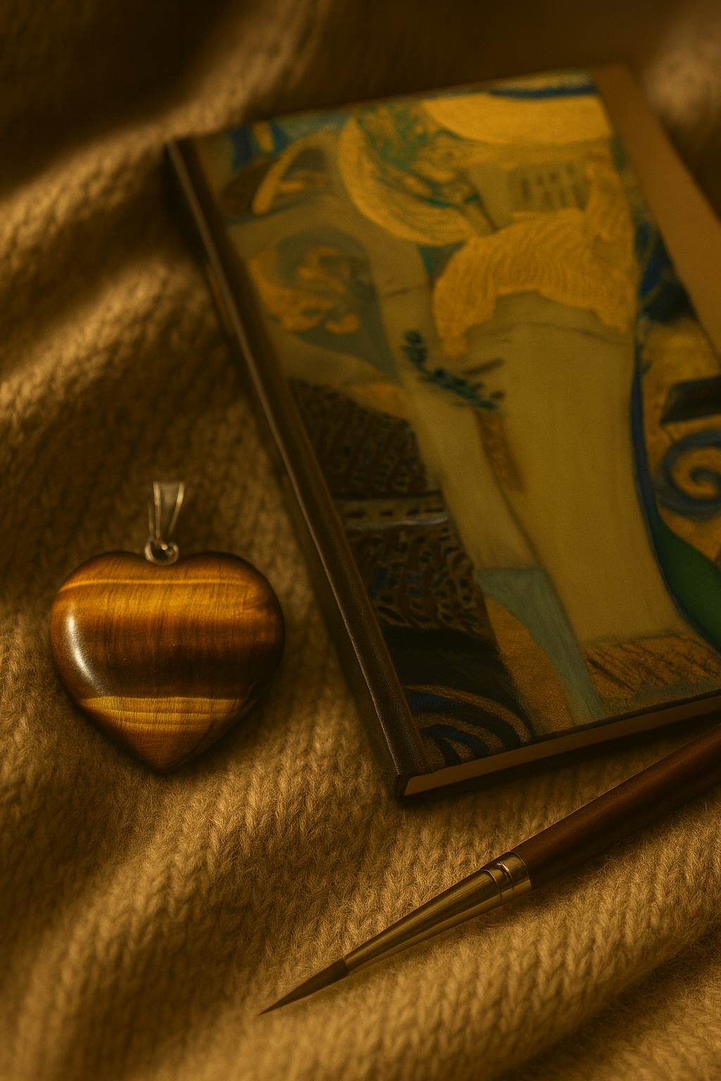 Coeur en oeil de tigre véritable