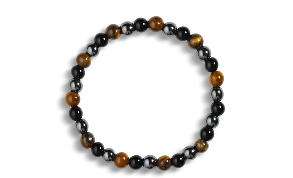 Bracelet d'amélioration hématite, obsidienne, oeil de tigre