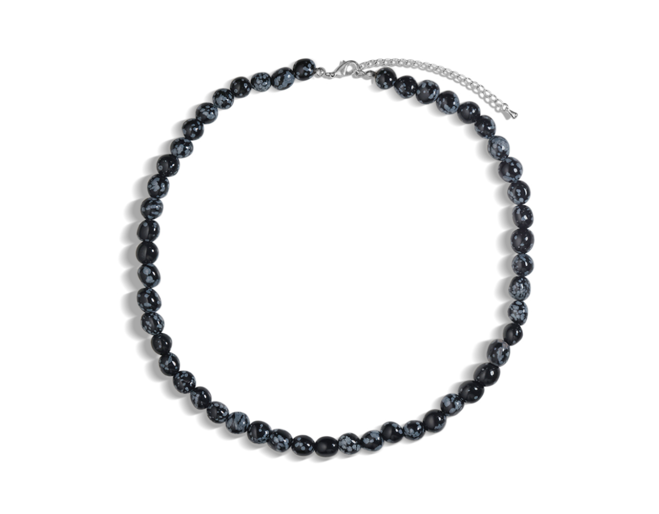 Collier Obsidiennes flocon de neige