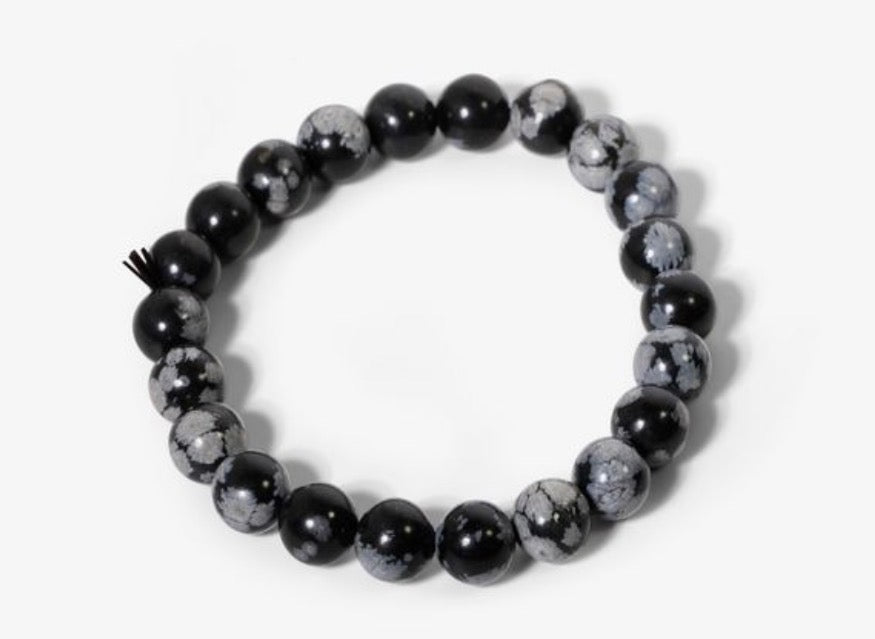 Bracelet en obsidienne Flocon de neige