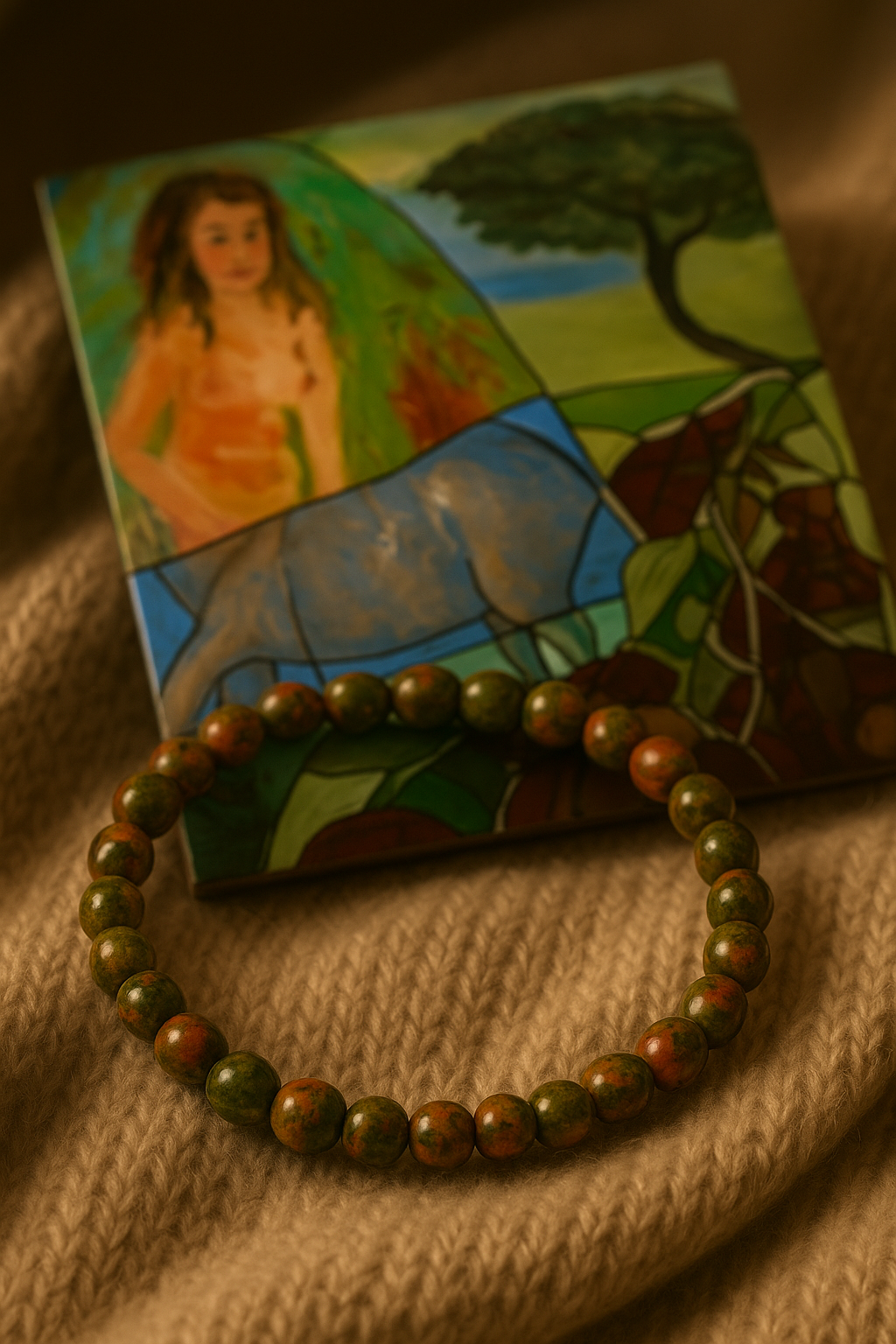 Bracelet en Unakite